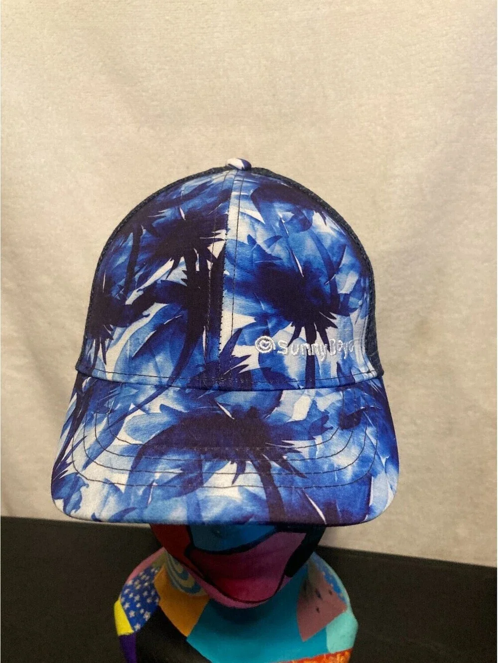 Sunny Dayz Blue Floral Trucker Hat Adjustable Mesh Snapback Baseball Cap